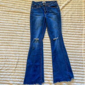 YMI distressed high waisted flare jeans size 7 / 28